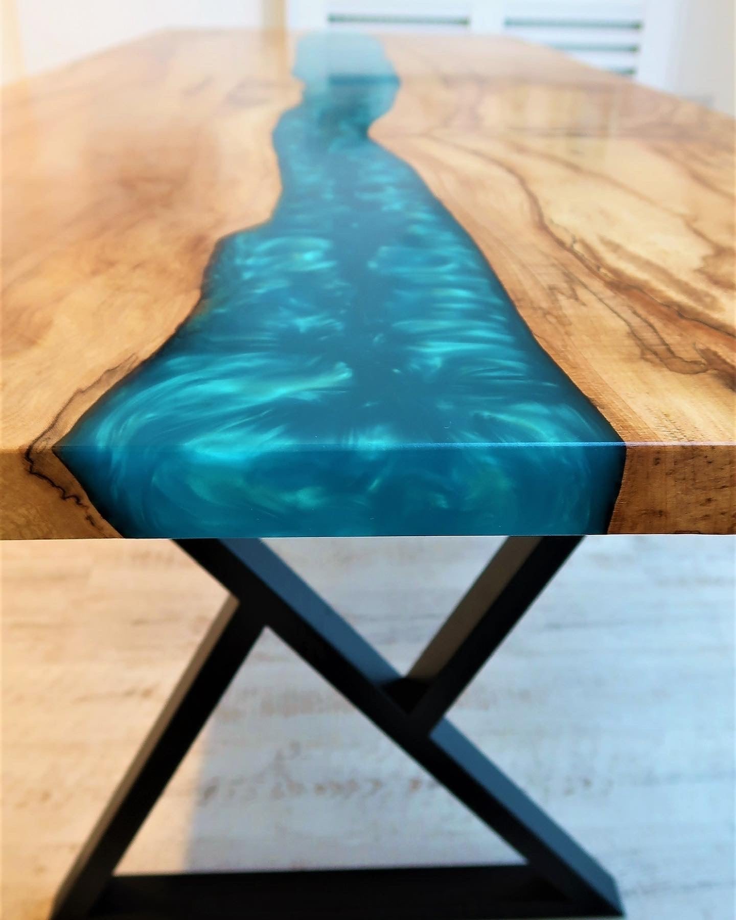 Azure Flow Spalted Maple Table